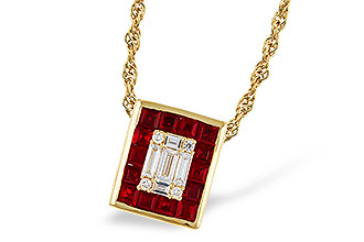 G284-16591: NECKLACE .82 RUBY TW 1.00 TGW