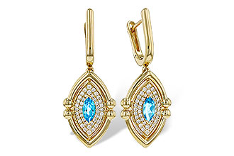 G285-00227: EARRINGS .50 TW BLUE TOPAZ .78 TGW (6x3MM BT)