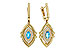 G285-00227: EARRINGS .50 TW BLUE TOPAZ .78 TGW (6x3MM BT)