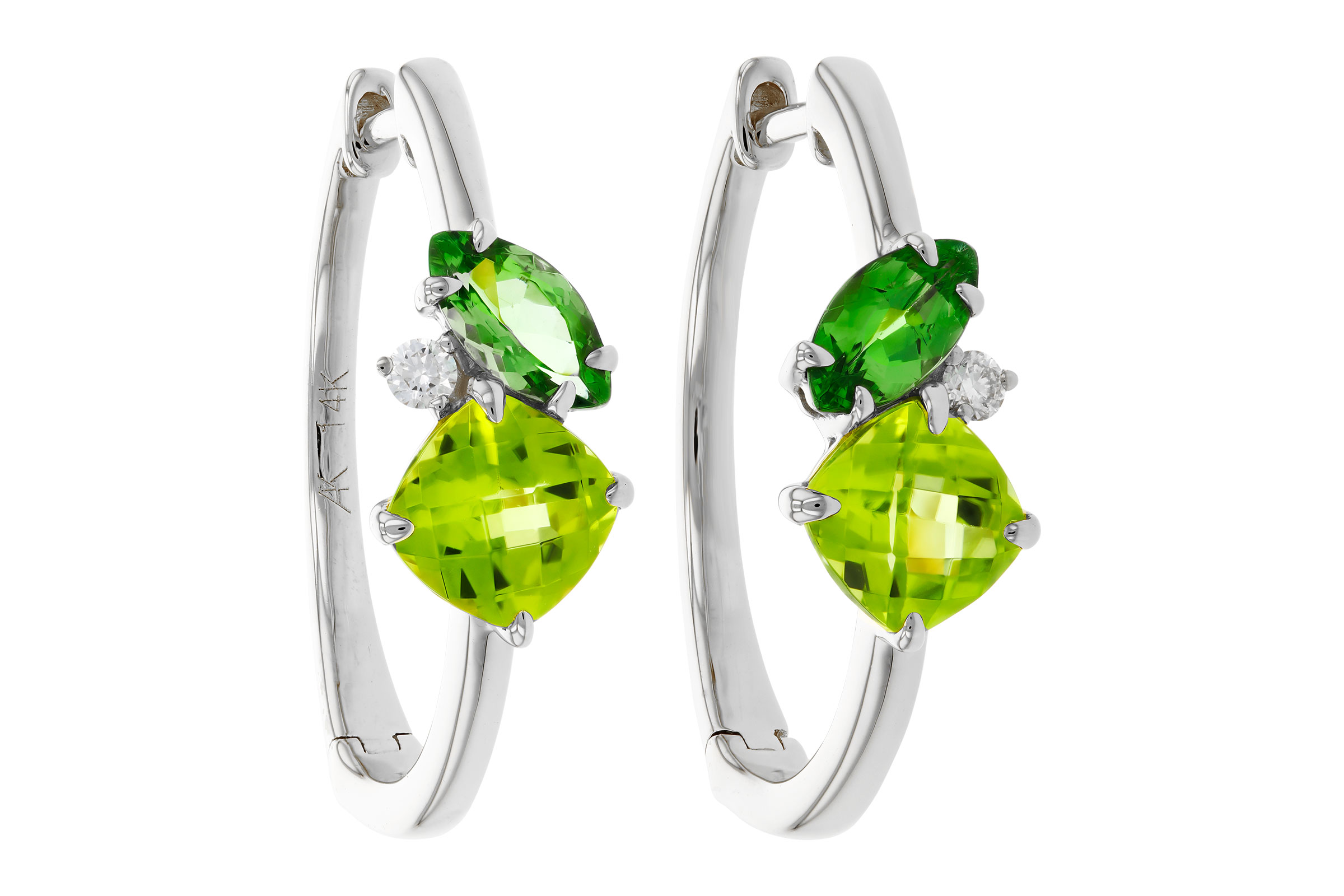 G285-02009: EARRINGS 1.69 TW SEMI-PREC (PER,TSAV) 1.73 TGW
