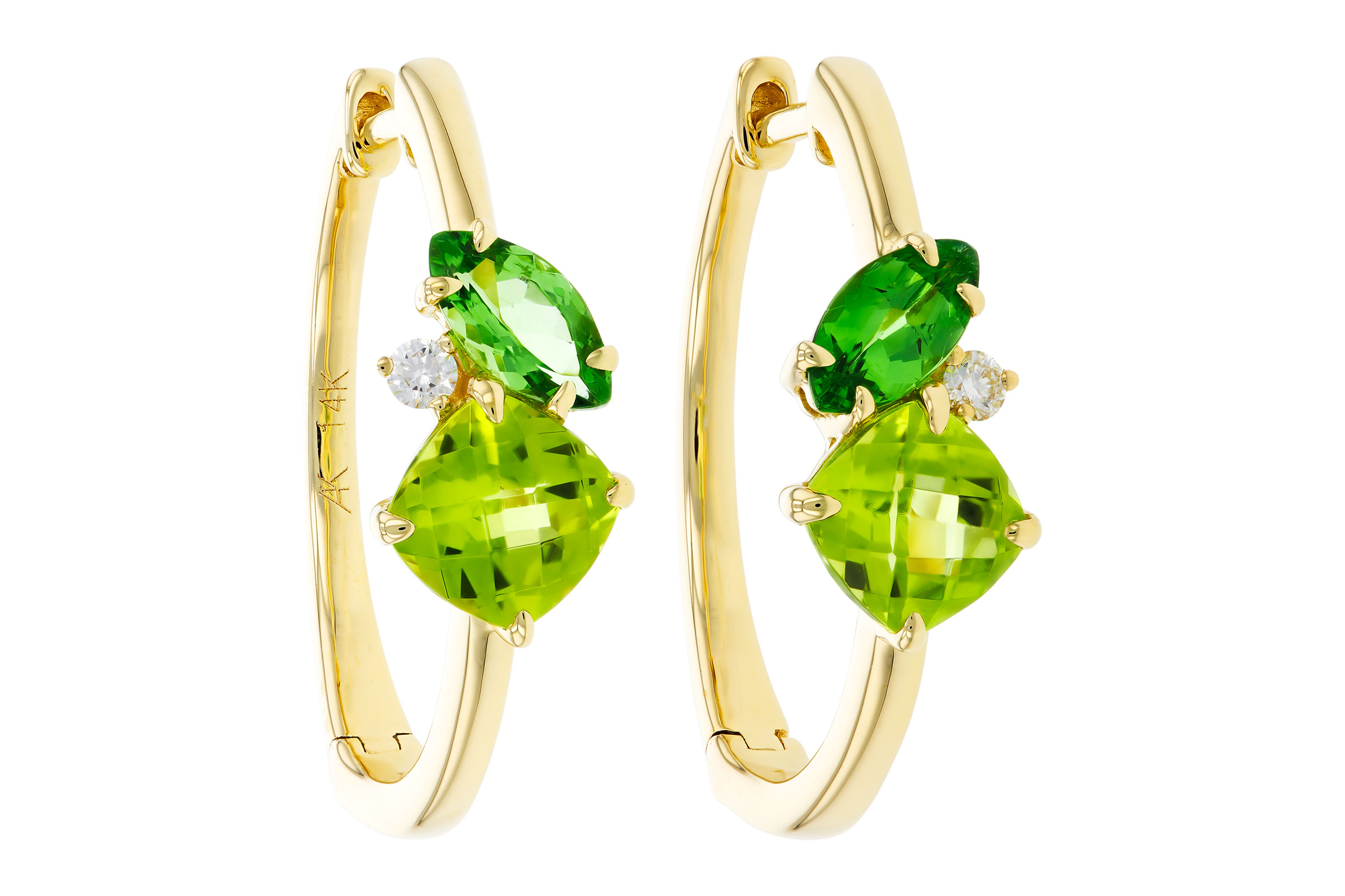 G285-02009: EARRINGS 1.69 TW SEMI-PREC (PER,TSAV) 1.73 TGW