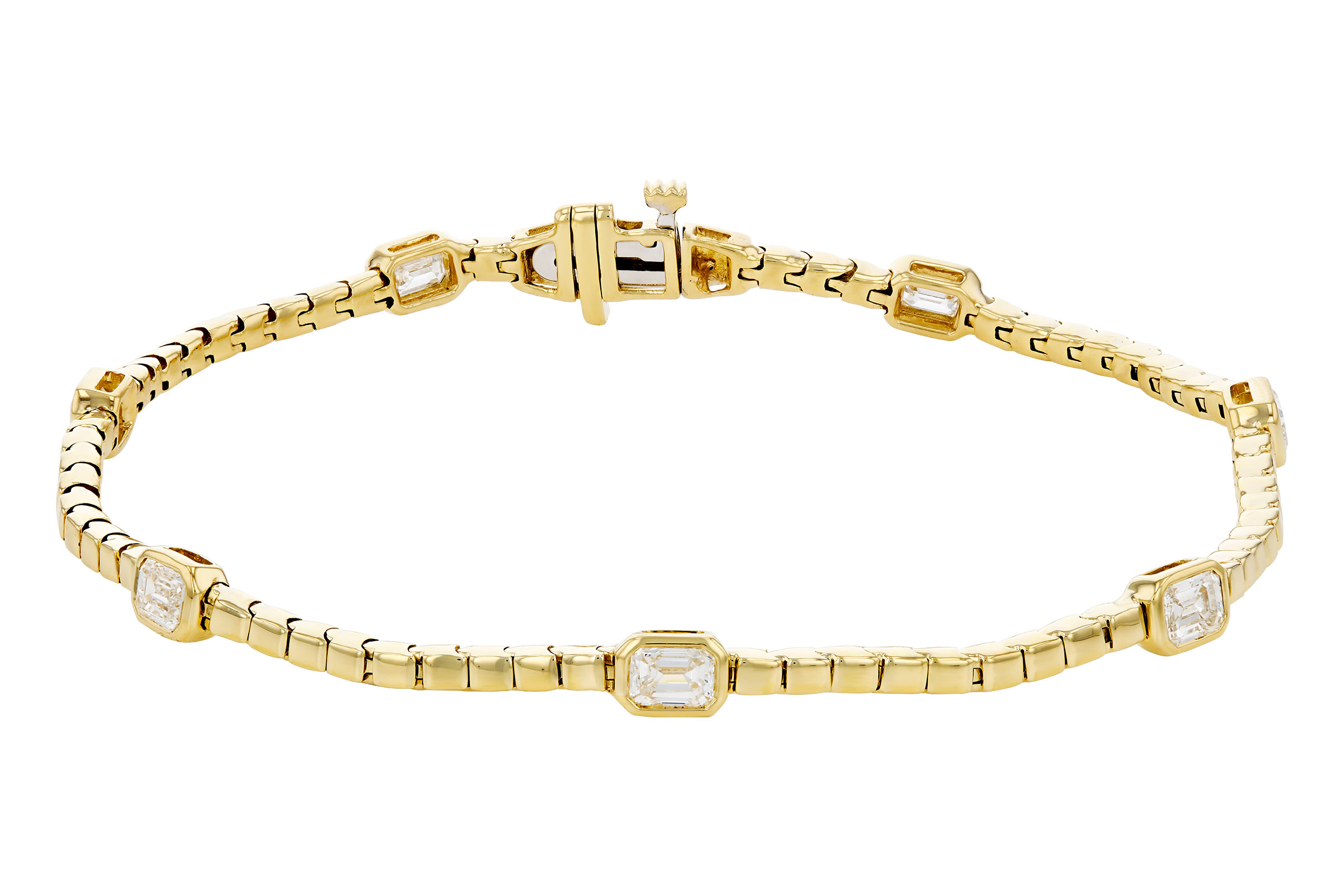 G285-02054: BRACELET 1.32 TW EMERALD CUT DIA (7")