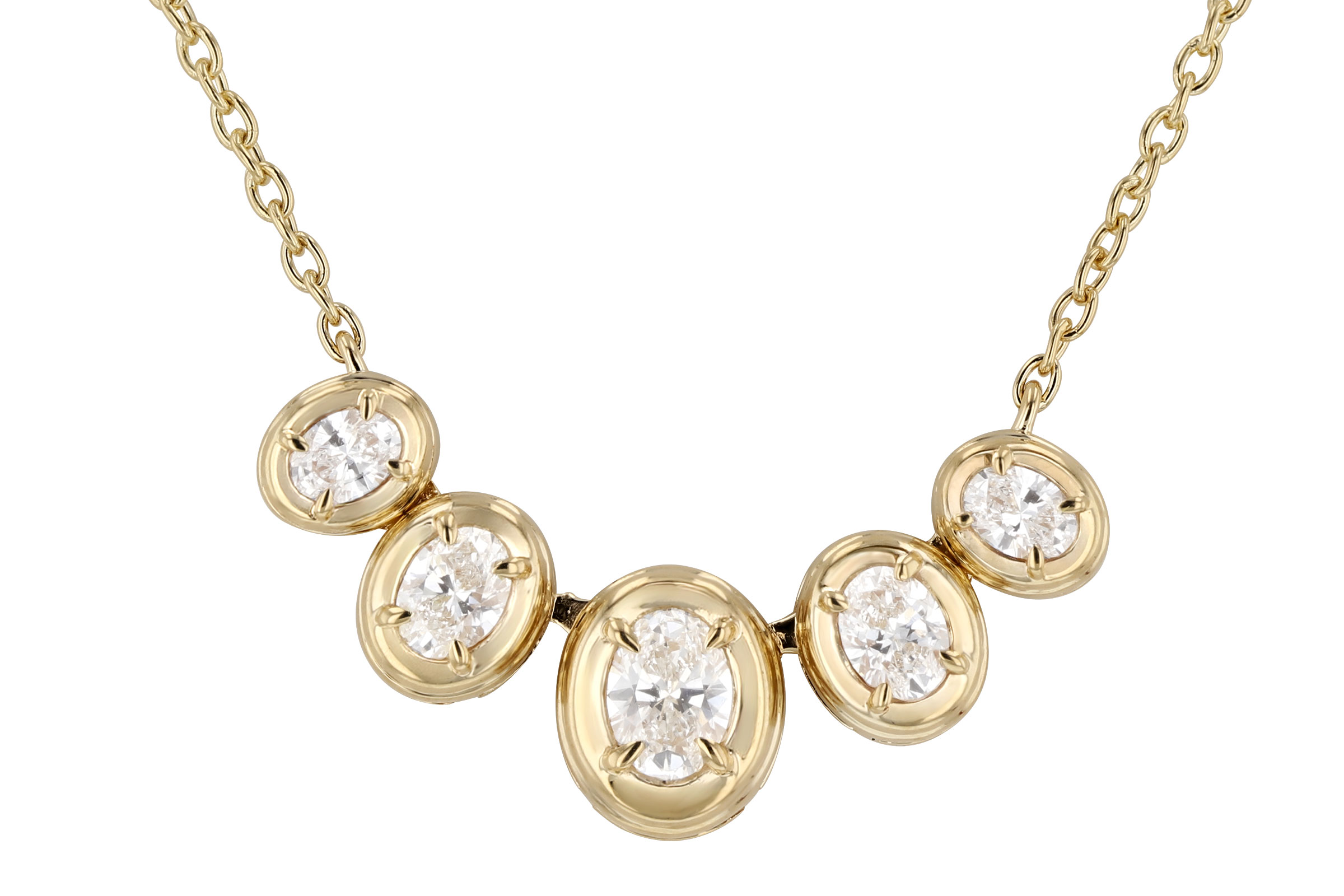 G285-02082: NECKLACE .85 TW OVAL CUT DIA (18")
