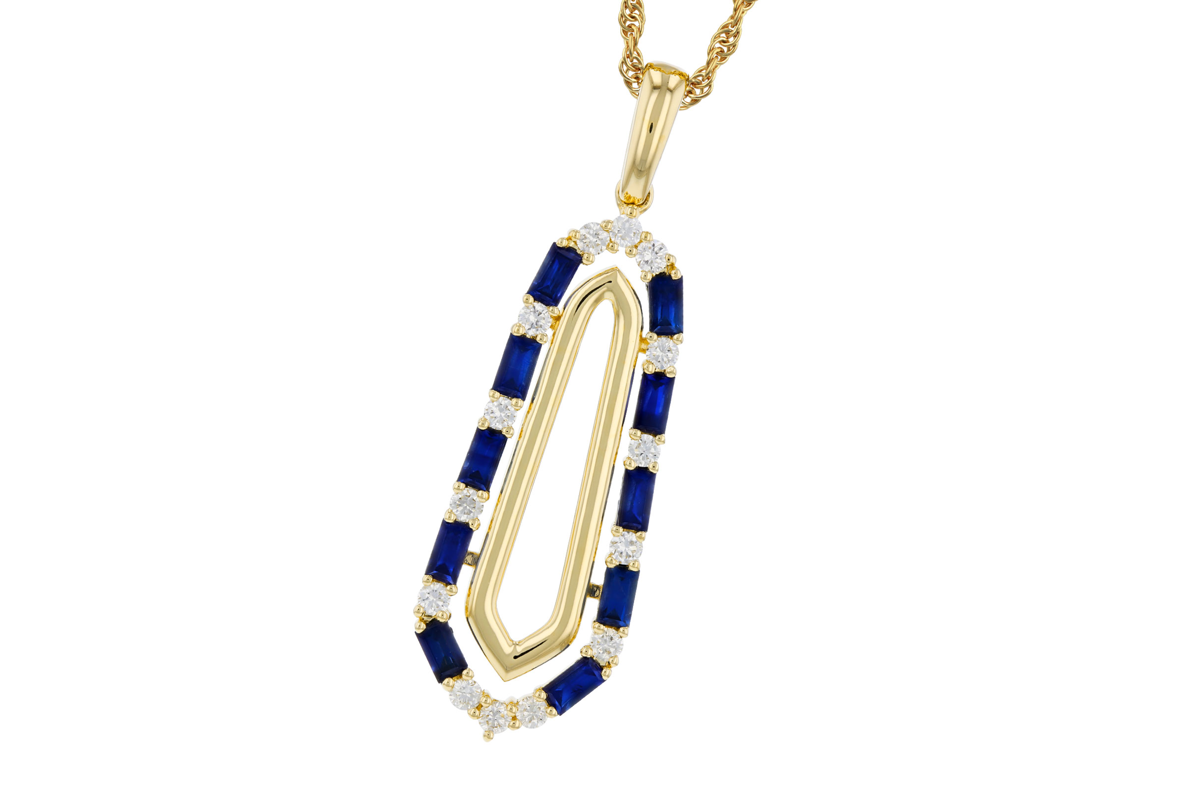 G285-02954: NECKLACE .74 TW SAPPHIRE .94 TGW