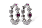 H010-45636: EARRINGS .20 RUBY .25 TGW