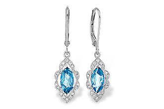 H282-34809: EARR 1.02 TW BLUE TOPAZ 1.17 TGW