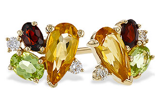 H284-12027: EARRINGS .66 SEMI PREC (CIT,PER,GAR) .70 TGW