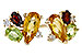 H284-12027: EARRINGS .66 SEMI PREC (CIT,PER,GAR) .70 TGW
