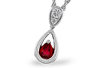 H284-12036: NECKLACE .20 RUBY .26 TGW (4x3 RUBY)