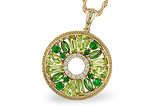 H284-12945: NECKLACE 1.47 SEMI-PREC (PER & GR.GT) 1.52 TGW