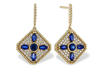 H284-13836: EARRINGS 1.03 TW SAPPHIRE 1.46 TGW