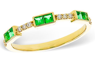 H284-13882: LDS WED RG .23 TW EMERALD .30 TGW