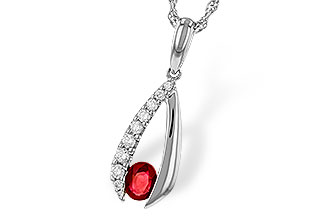 H284-13900: NECKLACE .34 RUBY .50 TGW (5x4 RUBY)