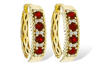 H284-17518: EARRINGS .54 TW RUBY .66 TGW