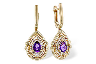 H285-00227: EARRINGS .63 TW AMETHYST .90 TGW (6x4MM AMY)