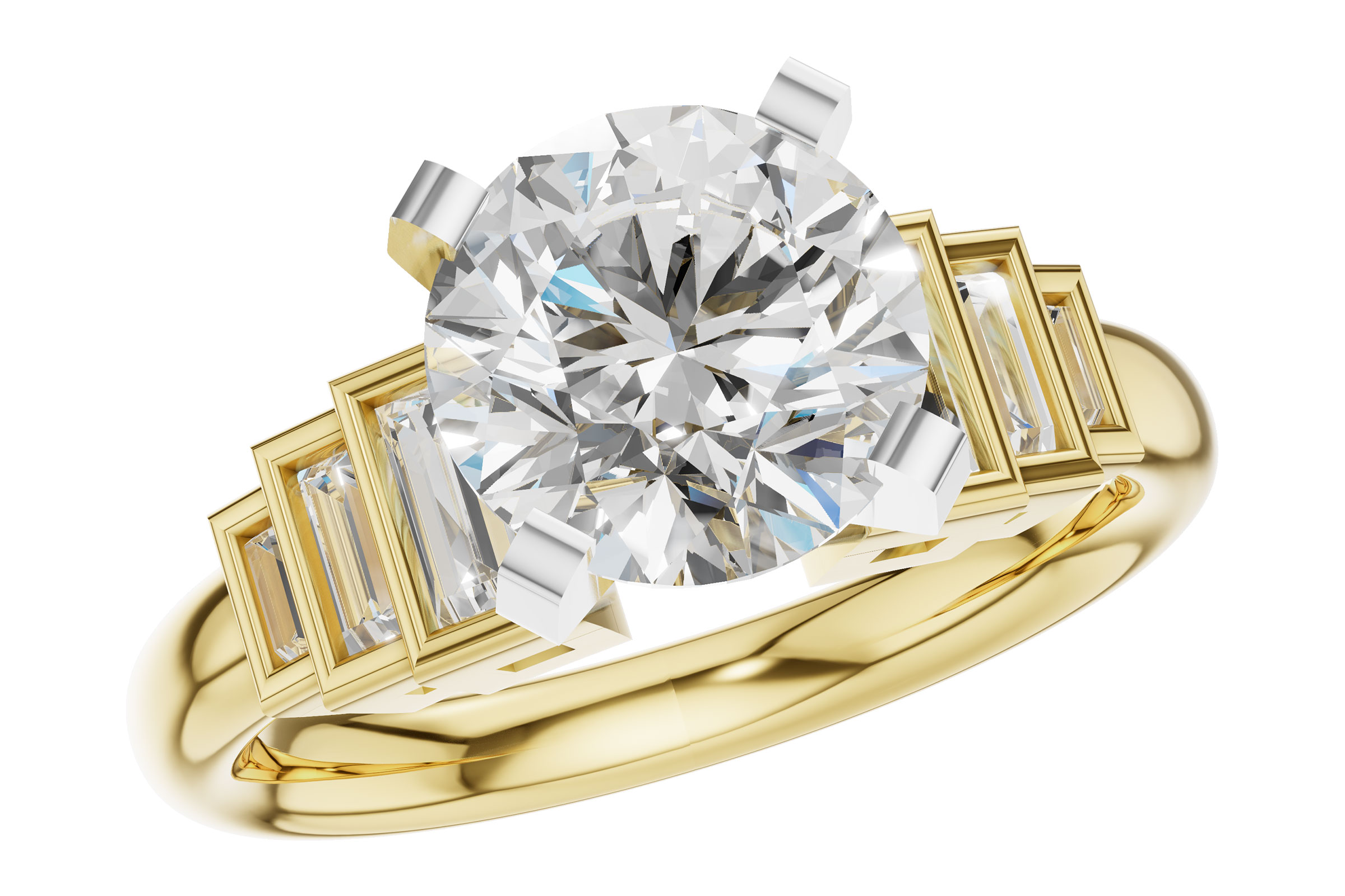 H285-01100: LDS SEMI DIA RG .26 TW BAGUETTES