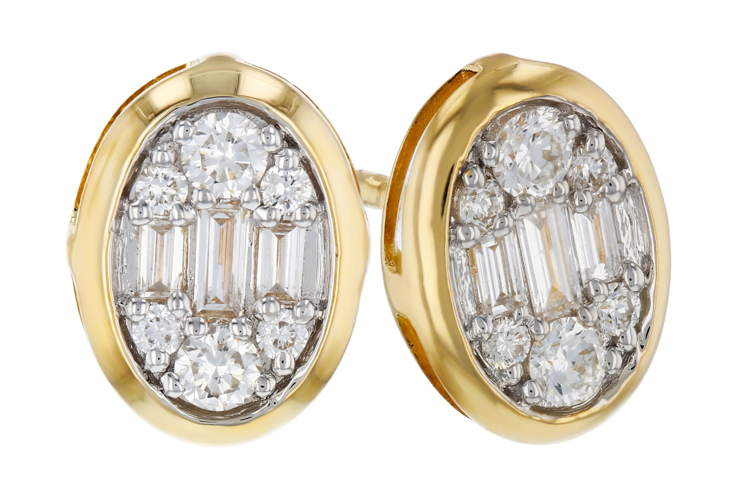 H285-02063: EARRINGS .08 TW BAGUETTE .24 TW
