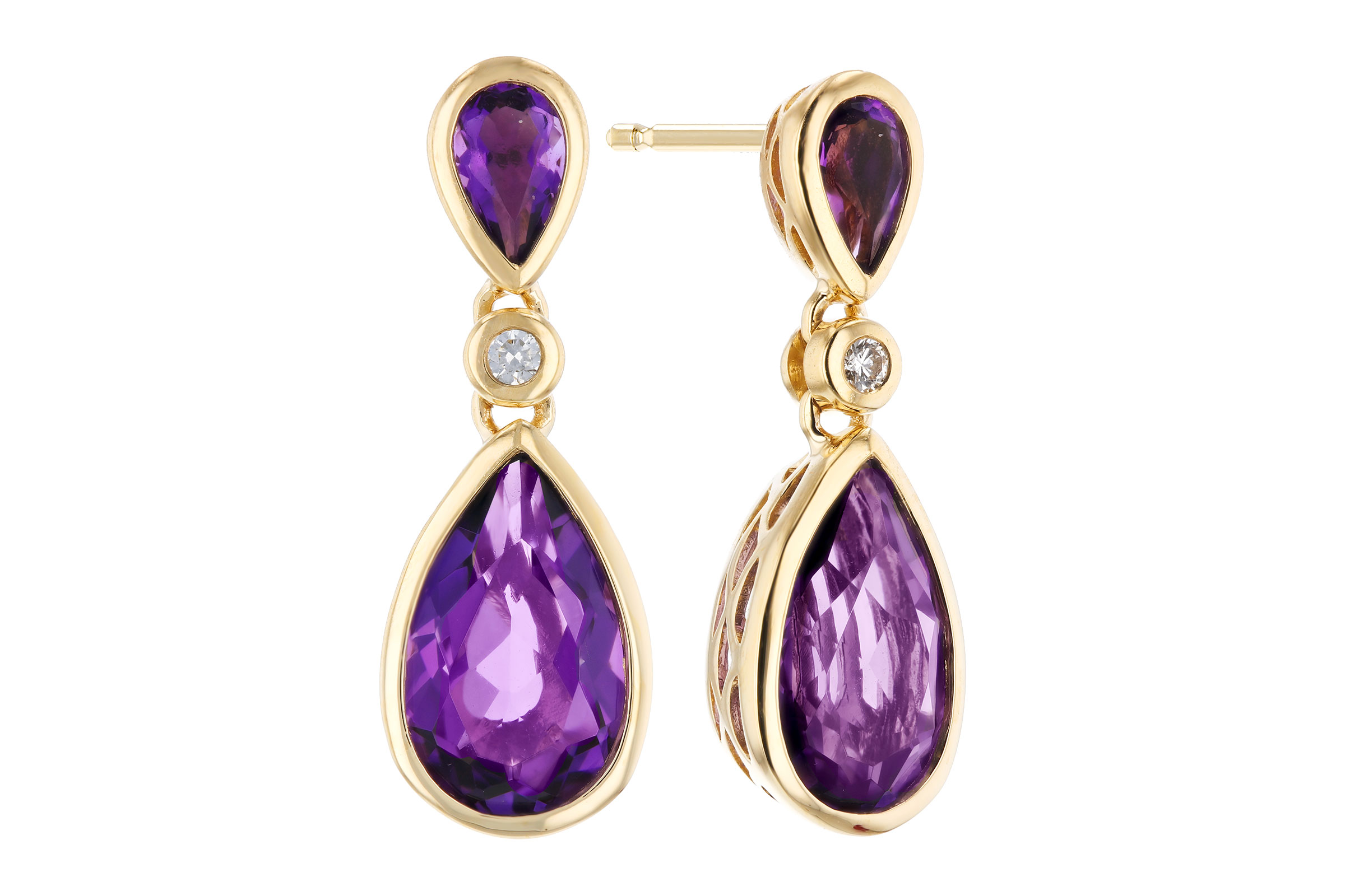 H285-02909: EARRINGS 2.80 TW AMETHYST 2.84 TGW