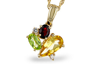 K284-12027: NECKLACE .79 SEMI PREC (CIT,PER,GAR) .82 TGW