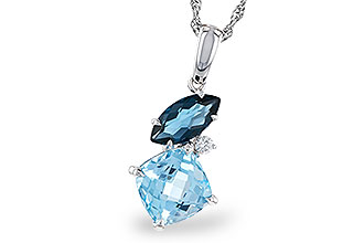 K284-12909: NECKLACE 2.37 TW BLUE TOPAZ 2.40 TGW