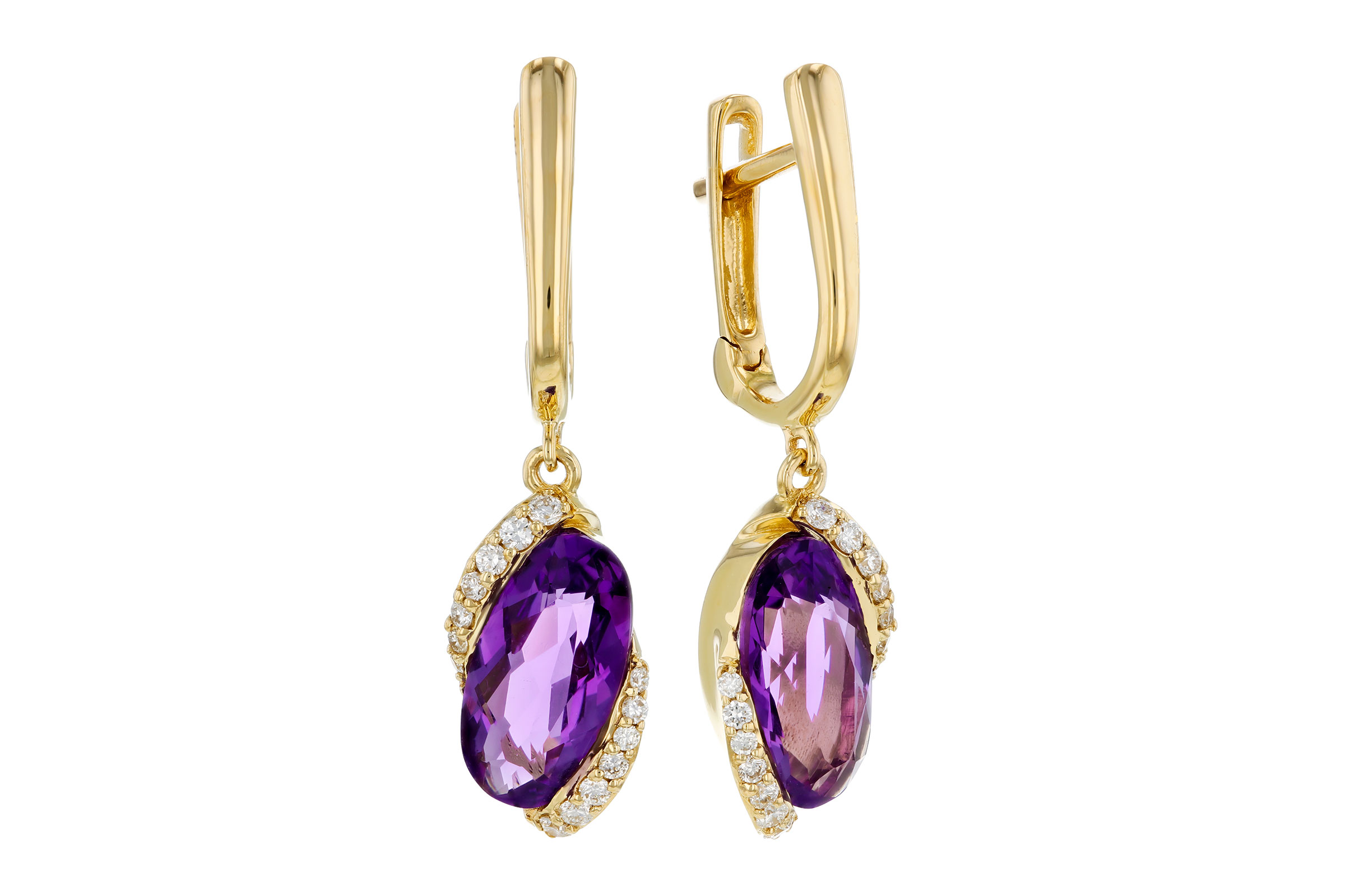 K285-02036: EARRINGS 2.14 TW AMETHYST 2.26 TGW (10x5MM AMY)