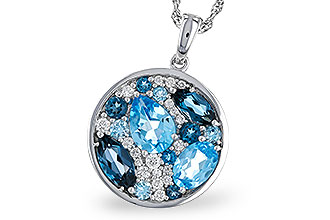 L284-12936: NECKLACE 2.31 TW BLUE TOPAZ 2.48 TGW