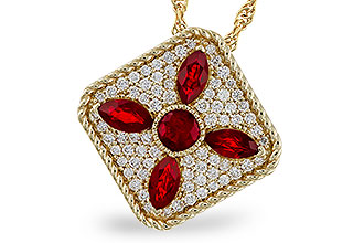 L284-13827: NECKLACE .81 TW RUBY 1.12 TGW