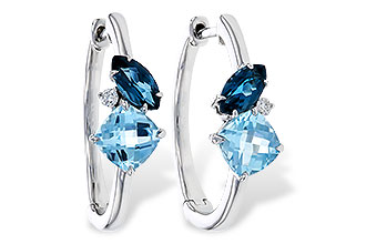 M284-12909: EARRINGS 1.82 TW BLUE TOPAZ 1.86 TGW