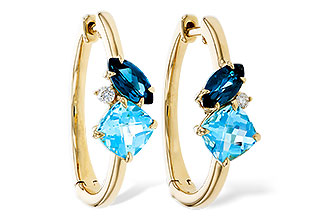 M284-12909: EARRINGS 1.82 TW BLUE TOPAZ 1.86 TGW