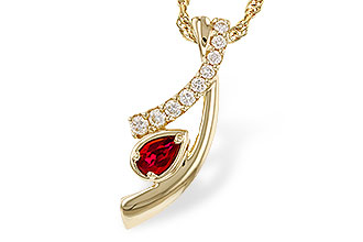 M284-14727: NECKLACE .21 RUBY .38 TGW (5x3 RUBY)