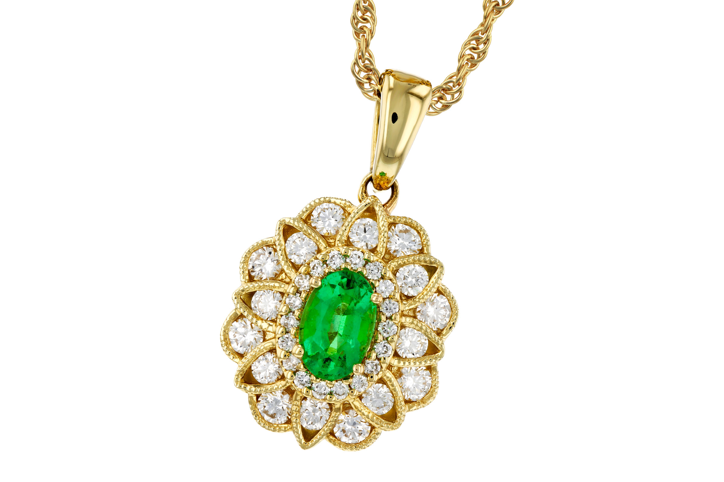 M285-01136: NECK .46 EMERALD .98 TGW (6X4 EMER)
